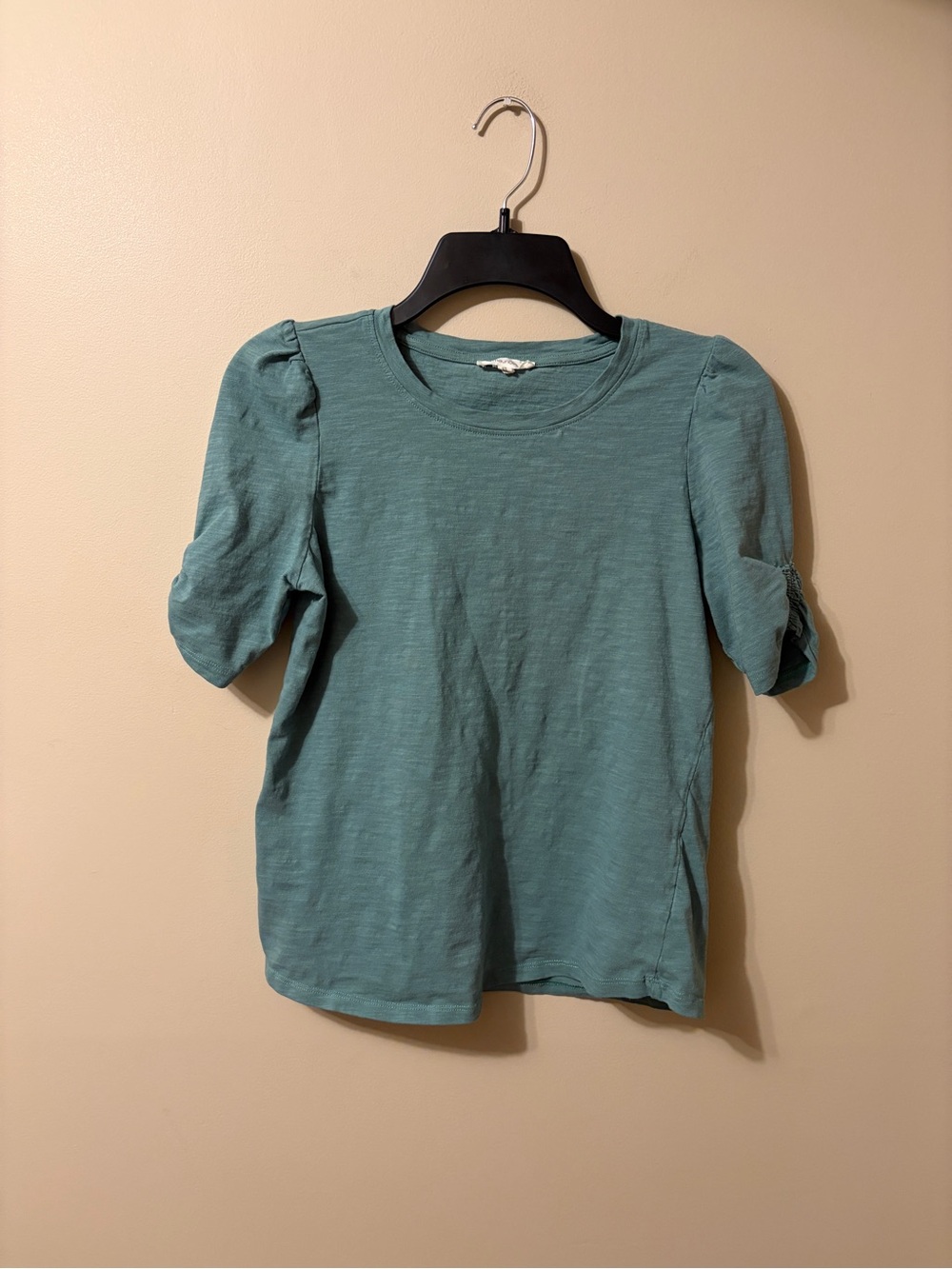 Maurices Teal Short Puff Sleeve Crewneck Top Women’s XS
